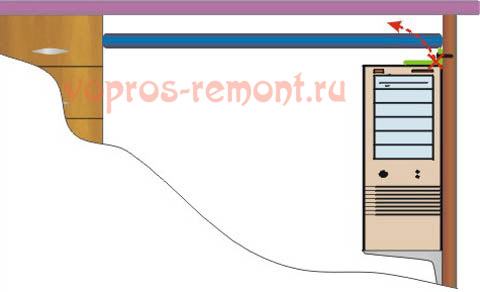 Крепление системного блока под столом