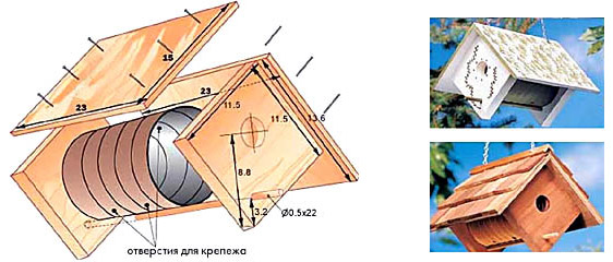 Скворечник для мухоловок из бутылки или банки