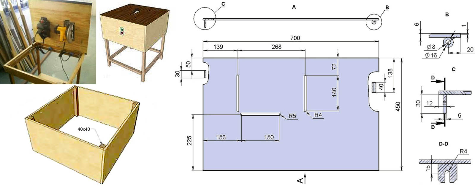 Конструкция распиловочного стола для ручной циркулярной пилы